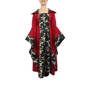 Dress medieval dress blue print dress red dress